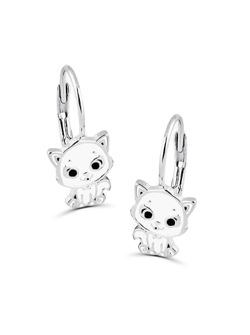 schmuck23 Silber Ohrringe 925 Katze 1,0 cm x 1,0 cm