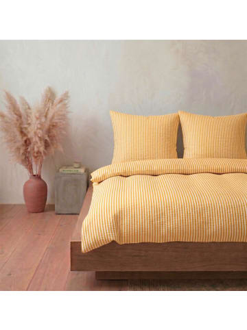 Carpe Sonno Seersucker Bettwäsche in Gelb Weiß