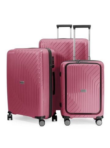 Hauptstadtkoffer TXL - 3er Kofferset Hartschalen-Trolleys Laptop-Fach 4 Rollen TSA in Berry