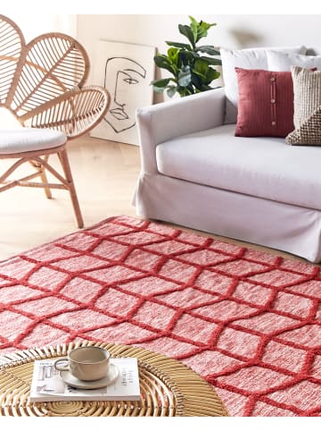 Beliani Kurzflor SIVAS in Rot - (W) 140 x (H) 1.5 x (L) 200 cm