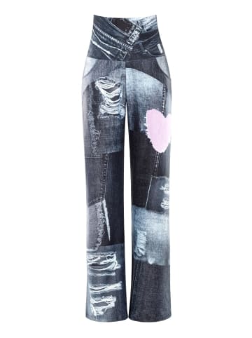 Winshape Functional Comfort Wide Leg Pants CUL101C in patchwork grey