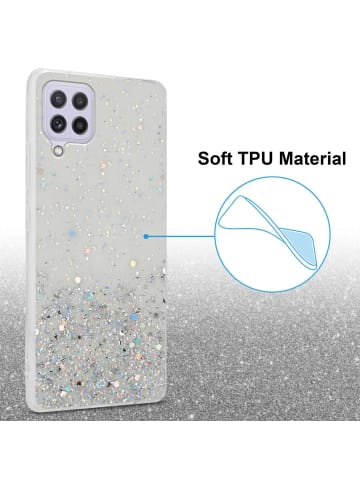 cadorabo Hülle für Samsung Galaxy A22 4G//M32 4G in Transparent mit Glitter