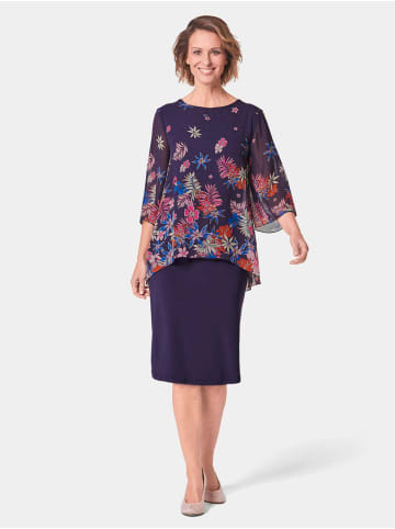 GOLDNER Kleid in amethyst / gemustert