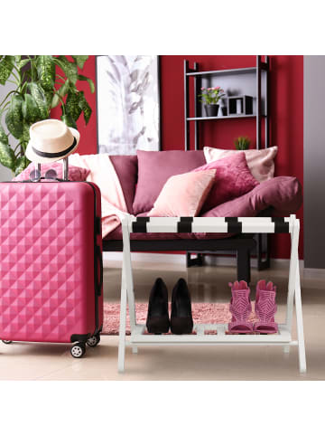 relaxdays Kofferständer in Weiß - (B)66x (H)54,5 x (T)44,5 cm
