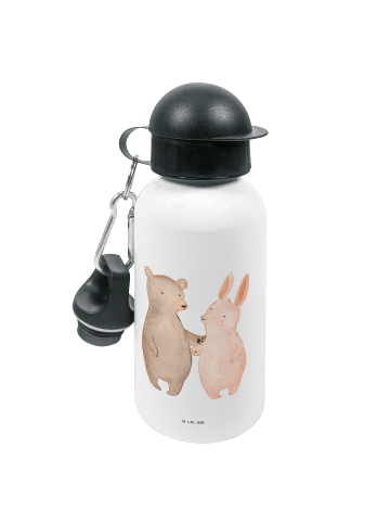 Mr. & Mrs. Panda Kindertrinkflasche Bär und Hase Umarmen ohne Sp... in Weiß
