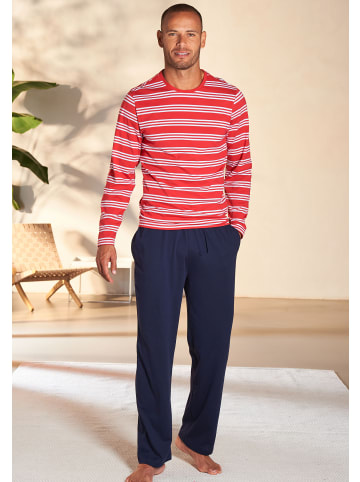 AUTHENTIC LE JOGGER Pyjama in rot-navy/ grau-navy
