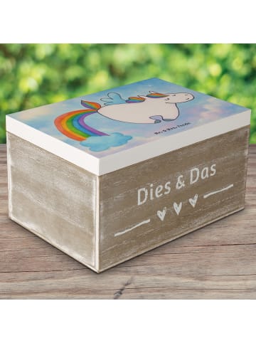 Mr. & Mrs. Panda Holzkiste Einhorn Fliegendes Pferd Design ohne ... in Weiß