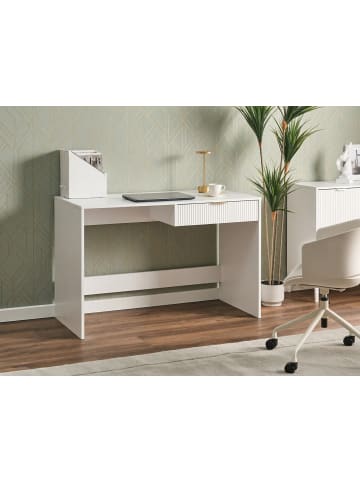 Beliani Schreibtisch LUTETIA in Weiß/Gold - (W) 120 x (H) 78 x (L) 60 cm