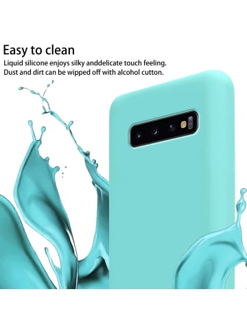 cadorabo Handykette für Samsung Galaxy S10 PLUS Hülle in LIQUID TÜRKIS