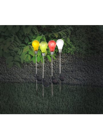 näve LED Solarleuchte "Glühbirne" in bunt - (L)9 cm x (B)9 cm x (H)76 cm
