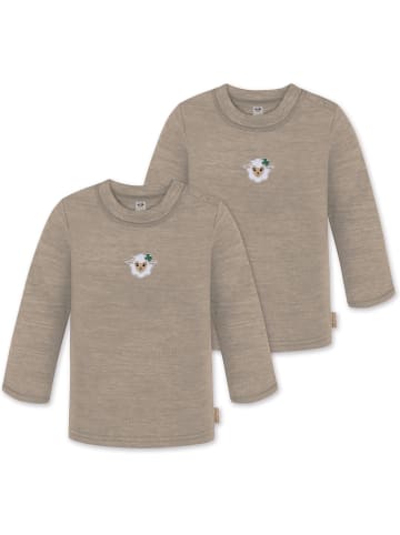Normani Outdoor Sports 2er Pack Baby Merino Longsleeve Taupo in Beige