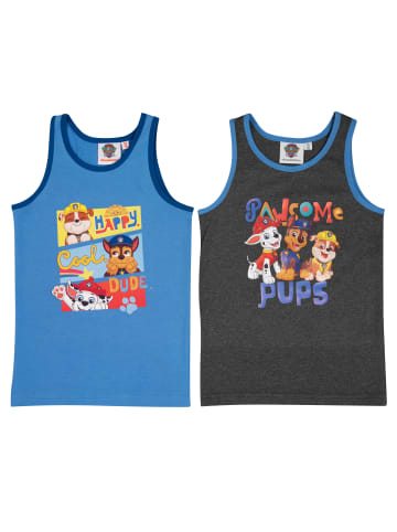 United Labels 2er Pack Paw Patrol Unterhemd in blau/grau