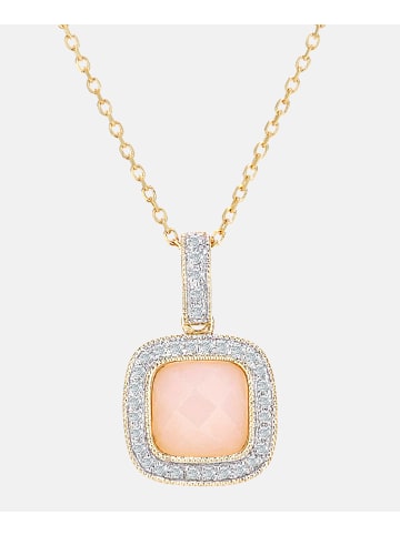 Diamant L'éternel Halskette mit Anhänger aus 375 Gelbgold mit Diamant mit Opal