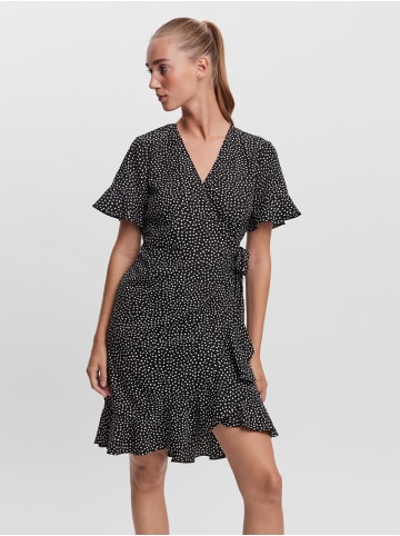 Vero Moda Kurzes Wickel Kleid mit Rüschen VMHENNA in Schwarz