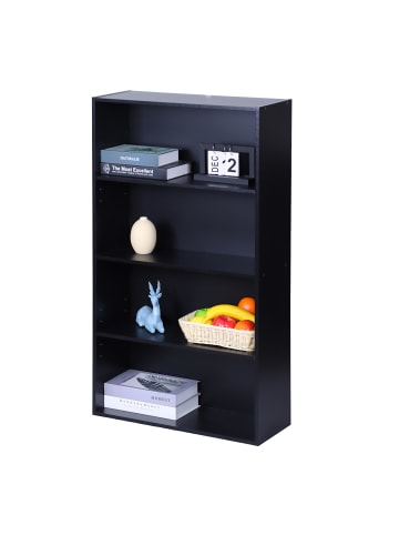 relaxdays Bücherregal in Schwarz - (B)60 x (H)108 x (T)24 cm
