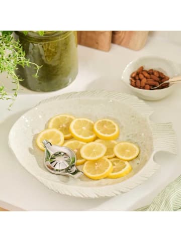 IB Laursen Servierplatte OCEAN Fisch Form Weiß Keramik 34x30 cm