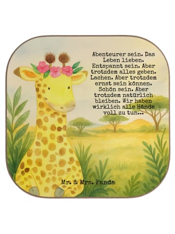 Mr. & Mrs. Panda Tischuntersetzer Giraffe Blumenkranz Design mit... in Weiß