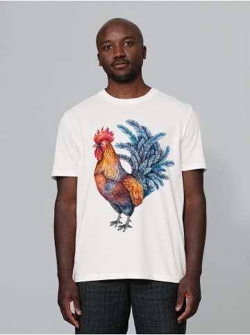 wat? Apparel T-Shirt Grimmiger Gockel in Off White