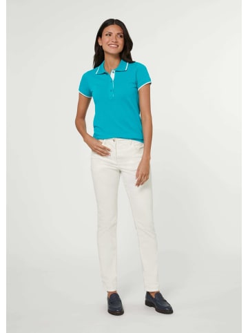 MADELEINE Sportives Poloshirt mit Halbarm in karibikblau