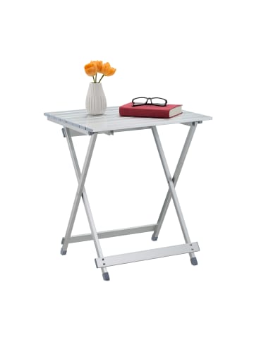 relaxdays Klapptisch in Silber - (B)50 x (H)59,5 x (T)47,5 cm