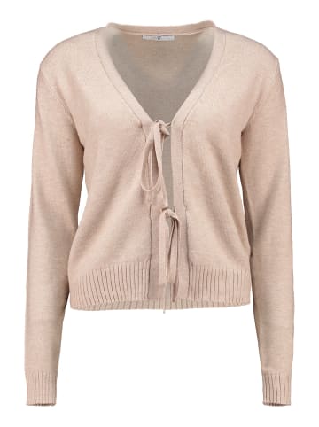 Hailys Cardigan mit Bindebändern und V Ausschnitt in Beige