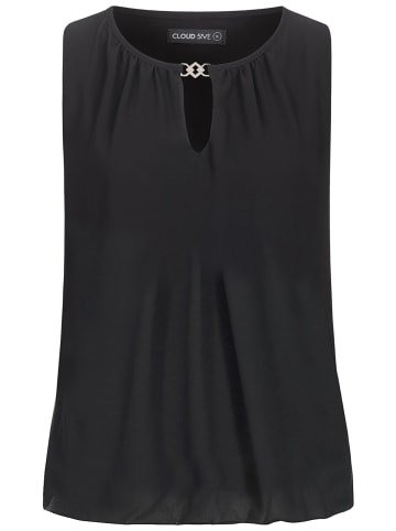 Cloud5ive Cloud5ive Damen Cloud5ive Damen Chiffon Top mit Schlüsselloch-Kragen und Deko-Schnalle in black