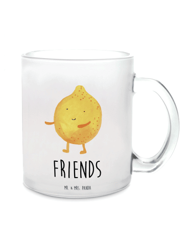 Mr. & Mrs. Panda Teetasse Beste Freunde Zitrone mit Spruch in Transparent
