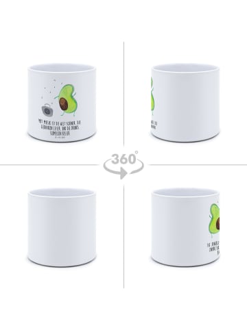 Mr. & Mrs. Panda Pflanzenkübel groß Avocado Tanzen mit Spruch in Weiß