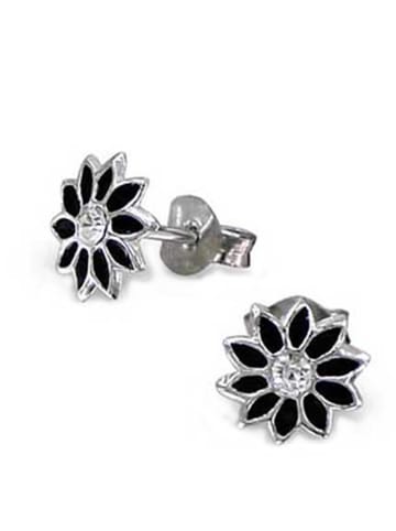 schmuck23 Silber Ohrringe 925 Blume 0,7 cm x 0,8 cm