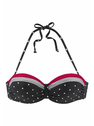 LASCANA Bandeau-Bikini-Top in schwarz-rot