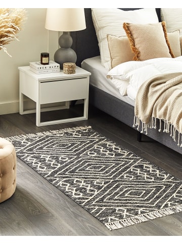 Beliani Kurzflor KHENIFRA in Schwarz/Weiß - (W) 80 x (H) 1 x (L) 150 cm