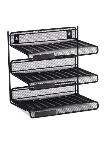 relaxdays 4 x Briefablage in Schwarz