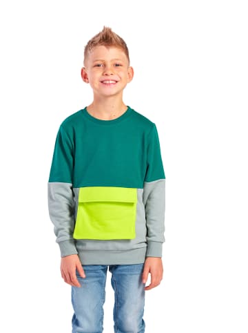 erima Junge Sweatshirt Leon in everglade/limepunch