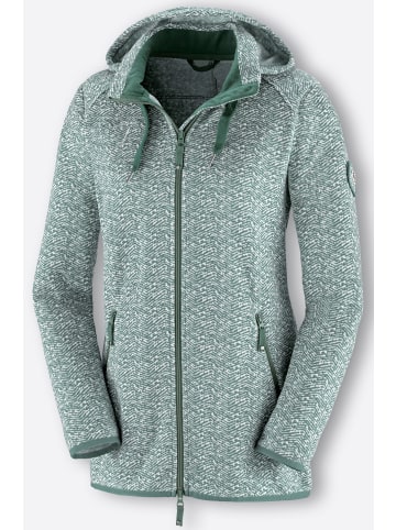 WITT WEIDEN Strickfleece-Jacke in grün-weiß-gemustert