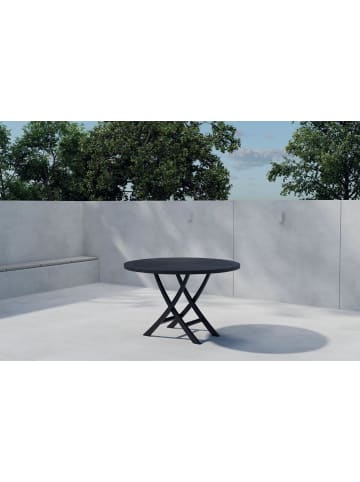 ebuy24 Gartentisch Kenya Schwarz 120 x 120 cm
