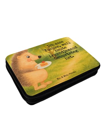 Mr. & Mrs. Panda Federmappe Igel Kuchenstück Design mit Spruch in Weiß