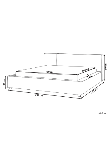 Beliani Doppelbett MIRANDE in Weiß - (W) 209 x (H) 90 x (L) 231 cm
