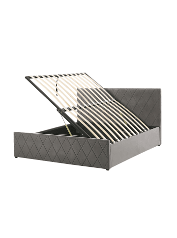 Beliani Doppelbett ROCHEFORT in Grau - (W) 150 x (H) 99 x (L) 214 cm