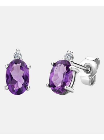 Diamant L'éternel Ohrringe aus 585 Weißgold mit 0.79 Karat Diamant mit Amethyst