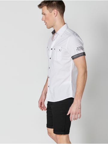 KOROSHI Kurzarmshirt in weiß