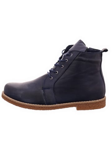 Esgano Damenschnürrstiefel kalt flach Da.-Boot in  Blau