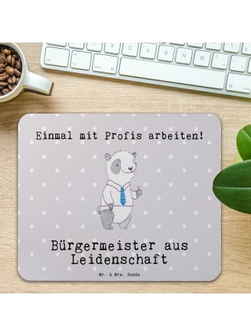 Mr. & Mrs. Panda Mauspad Bürgermeister Leidenschaft mit Spruch in Grau Pastell