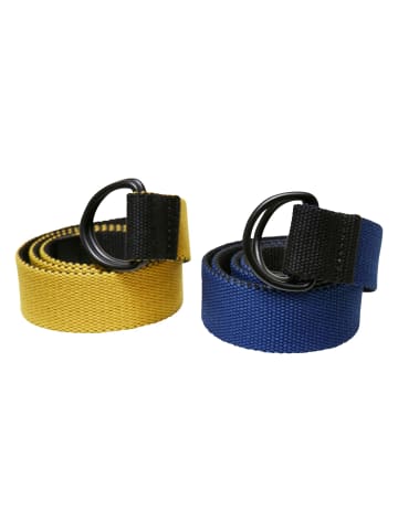 Urban Classics Gürtel in black/royal+black/yellow