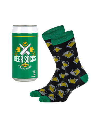 Yuhu Herren Bier Socken in Bierdose Geschenkverpackung 1 Paar in Grün