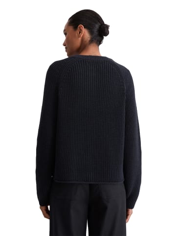Marc O'Polo Cropped Oversize-Zip-Cardigan in Deep Night Blue