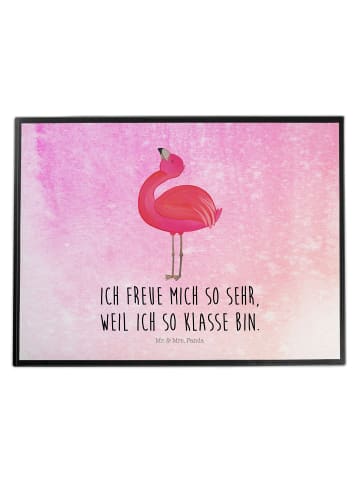 Mr. & Mrs. Panda Schreibunterlage Flamingo Stolz mit Spruch in Aquarell Pink