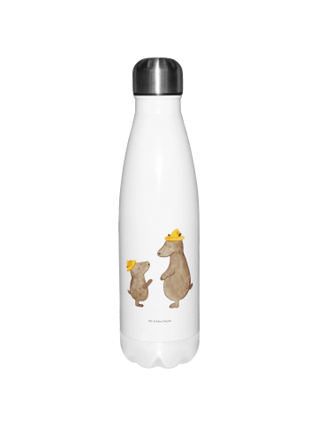 Mr. & Mrs. Panda Thermosflasche Bären mit Hut ohne Spruch in Weiß