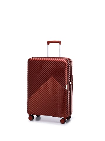 Wittchen Medium suitcase and cosmetic case with a striped design in Dark red
