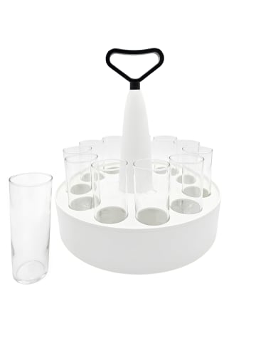LUXENTU 12er Set Kölschkranz-Set mit Gläsern Stange 0,2 l transparent in transparent