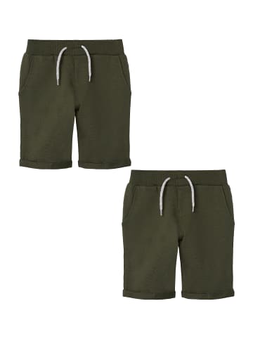 name it Shorts 2er-Set elastischer Bund in Grün-2